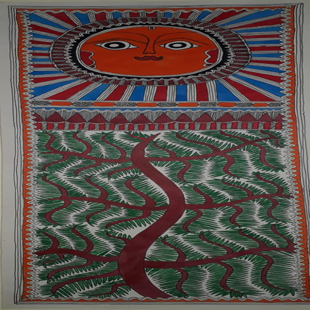 Early Sunrise Madhubhani painting