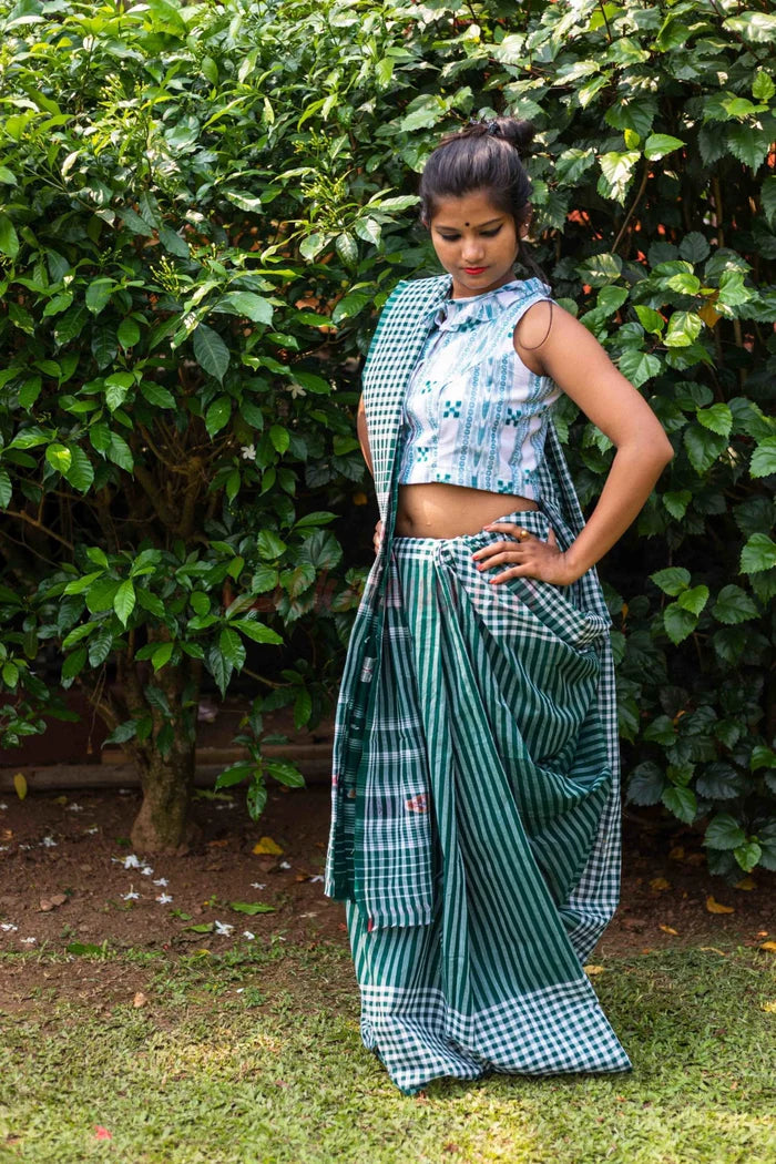 Eco-Friendly Check Check Saree
