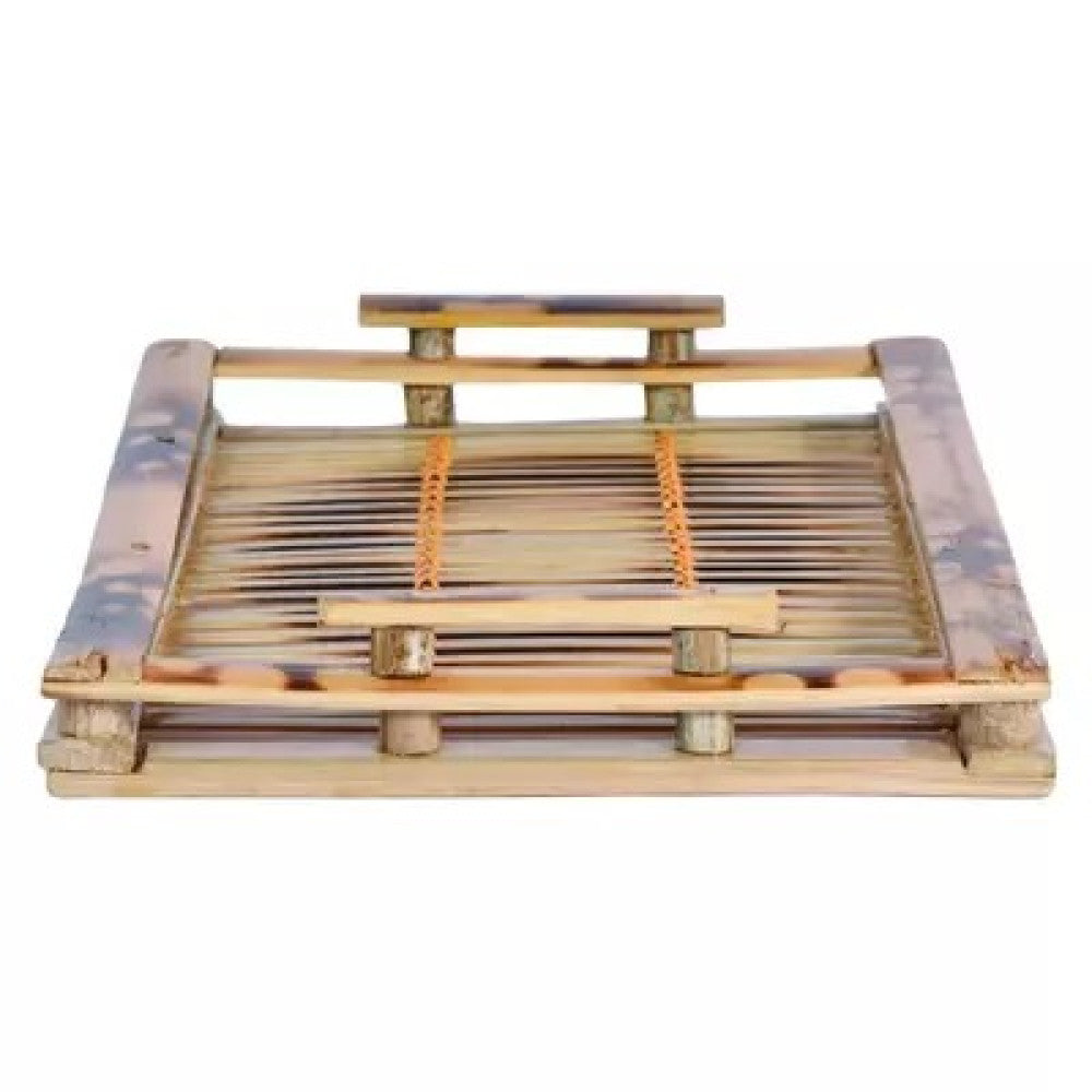 EcoFriendly Bamboo Serving Tray with handles