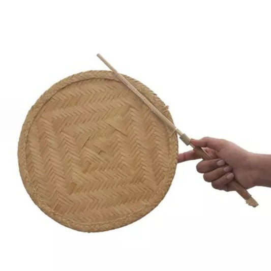 EcoFriendly Manual Round Hand Fan with Handle