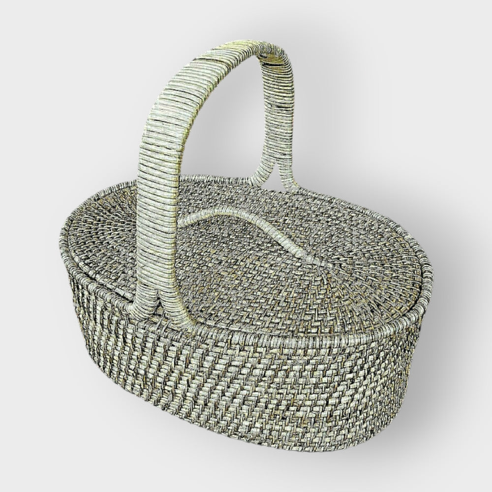 EcoFriendly Oval Shape Storage Basket with Lid
