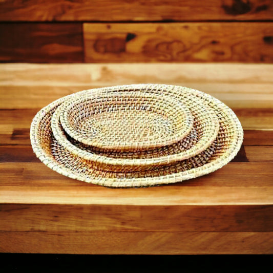 EcoFriendly Oval Shape Tray set of 3