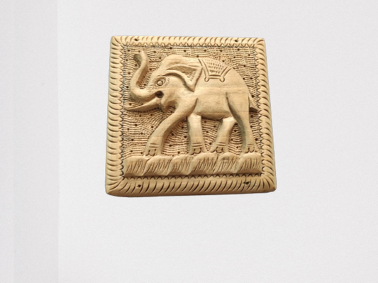 Elephant Carving Walnut Wood Jewellery Box