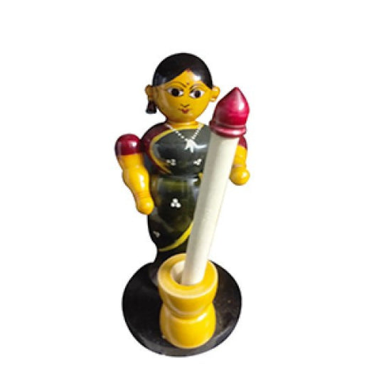 Wooden Craft Toys Roll Rakle with Lady