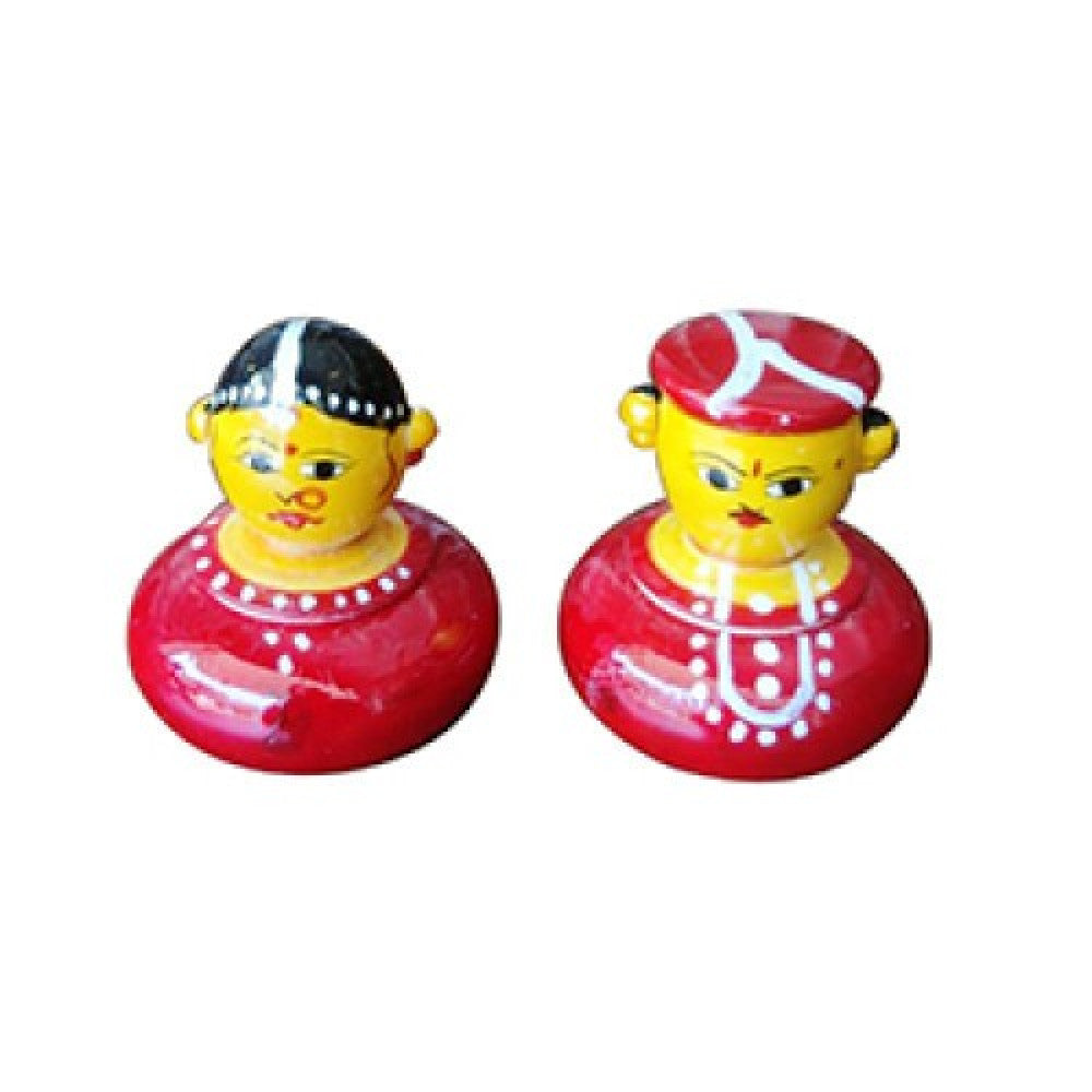 Raja-Rani Wooden Craft KumKum Box