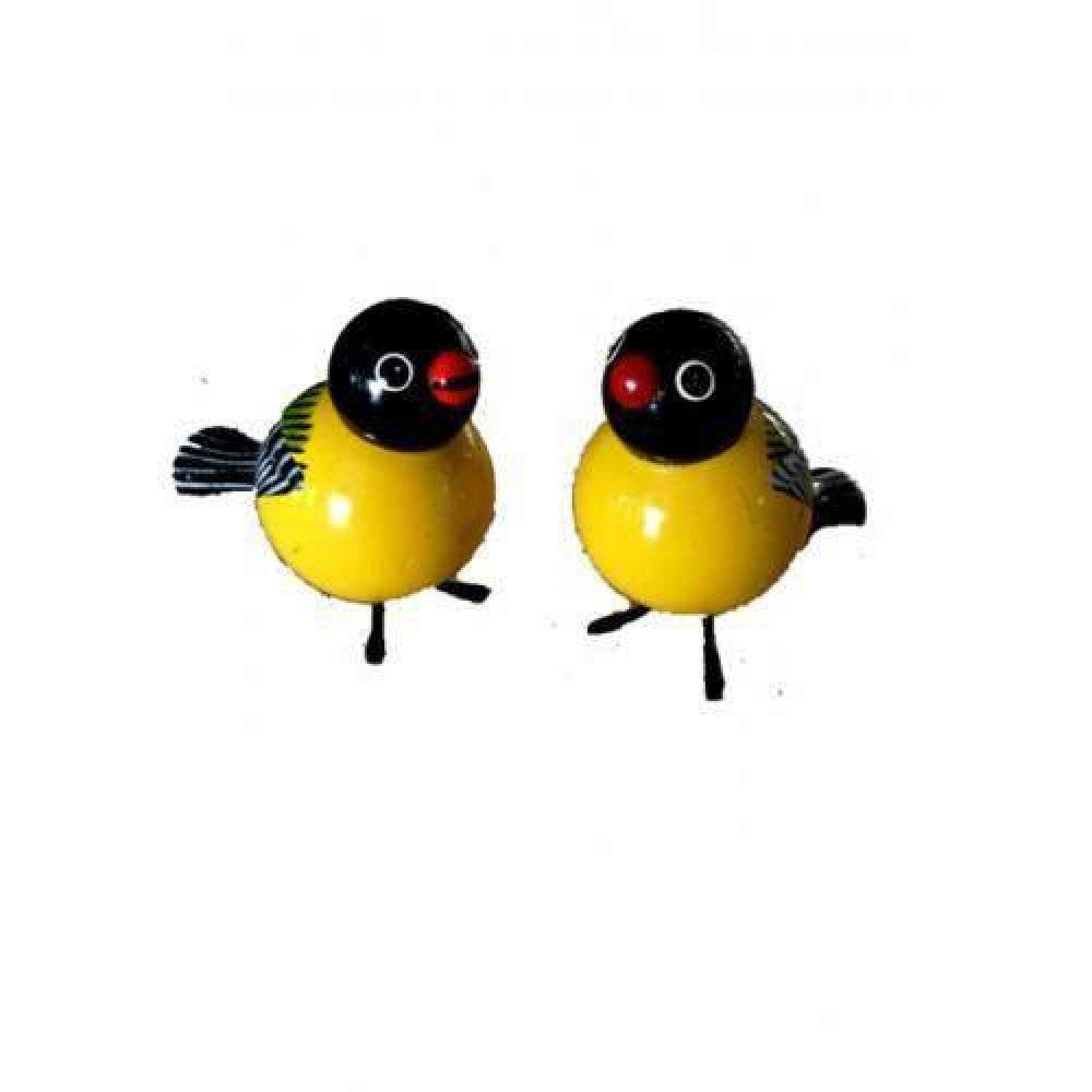 Etikoppaka Toys Wooden Yellow Birds Pair