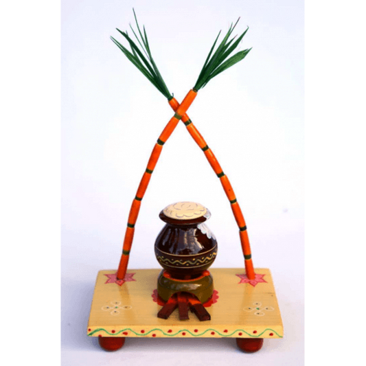 Handmade Etikoppaka Wooden Toy Of Folk Pongal Set