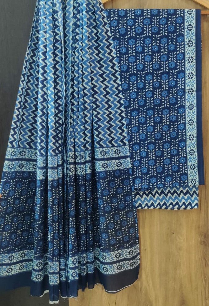 Exclusive Bagru Hand Block Printed Cotton Suit Material With Cotton Dupatta Style 106