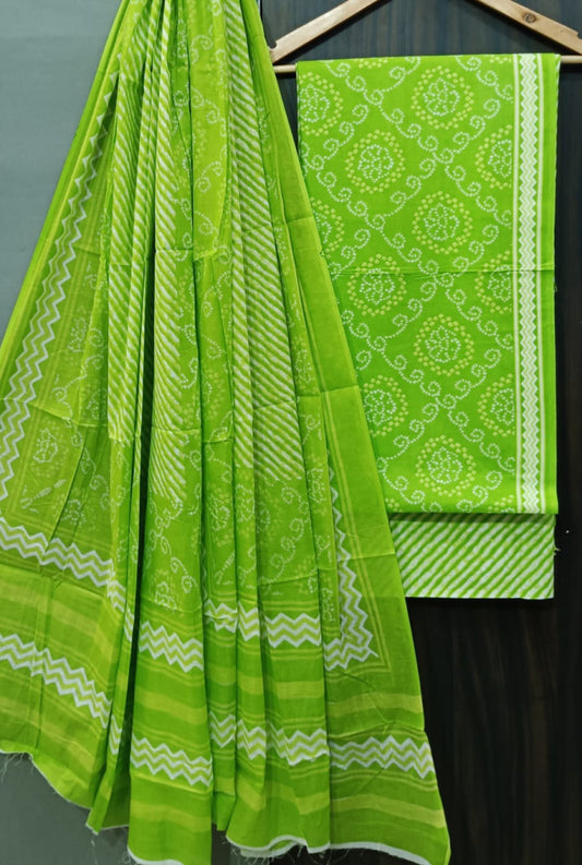 Exclusive Bagru Hand Block Printed Cotton Suit Material With Cotton Dupatta Style 128