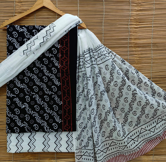 Exclusive Bagru Hand Block Printed Cotton Suit Material With Cotton Dupatta Style 13