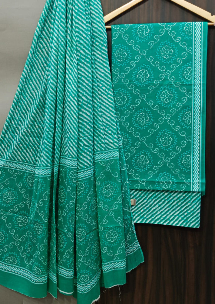 Exclusive Bagru Hand Block Printed Cotton Suit Material With Cotton Dupatta Style 151