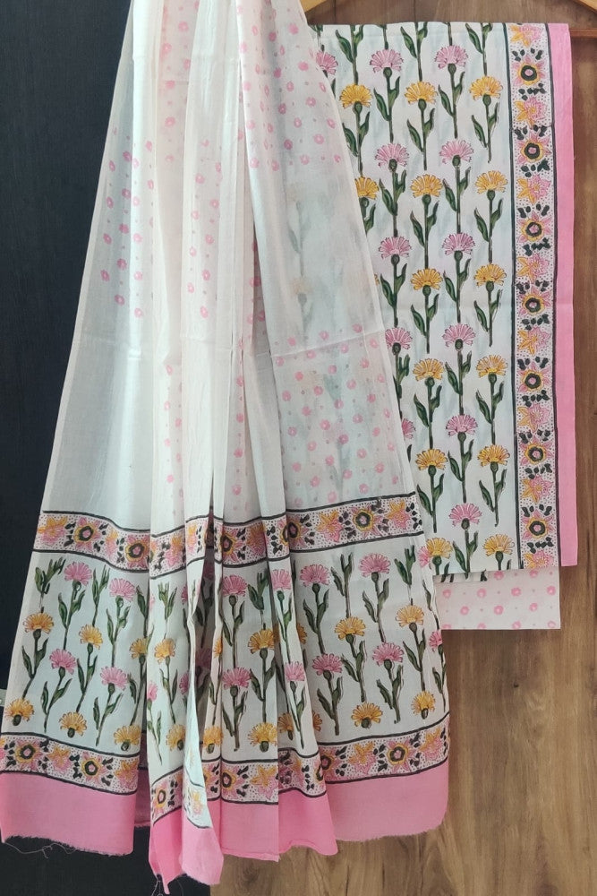 Exclusive Bagru Hand Block Printed Cotton Suit Material With Cotton Dupatta Style 153