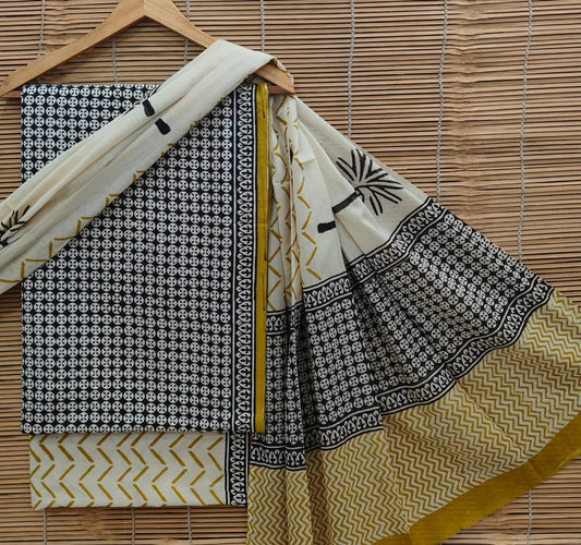 Exclusive Bagru Hand Block Printed Cotton Suit Material With Cotton Dupatta Style 29