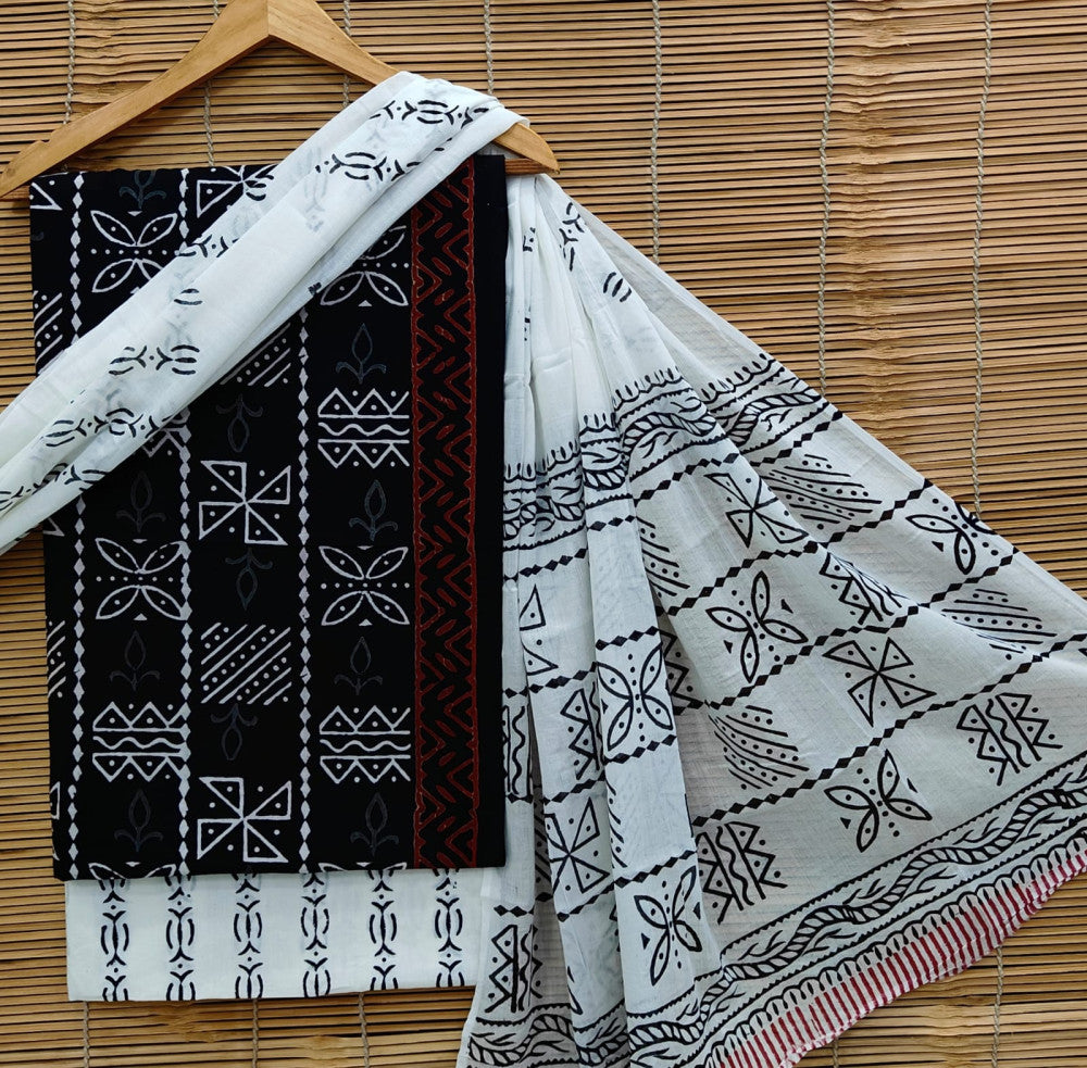 Exclusive Bagru Hand Block Printed Cotton Suit Material With Cotton Dupatta Style 31