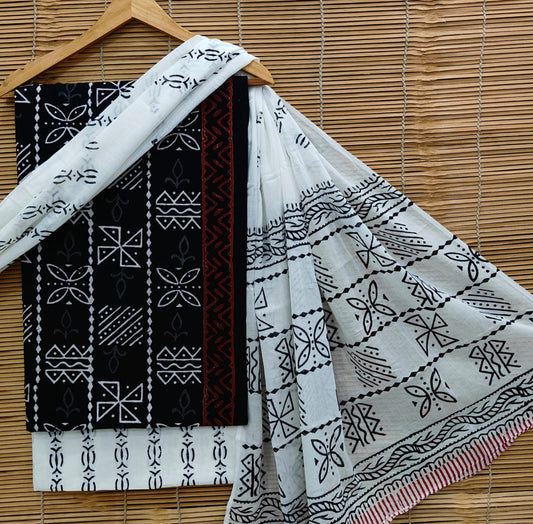 Exclusive Bagru Hand Block Printed Cotton Suit Material With Cotton Dupatta Style 31