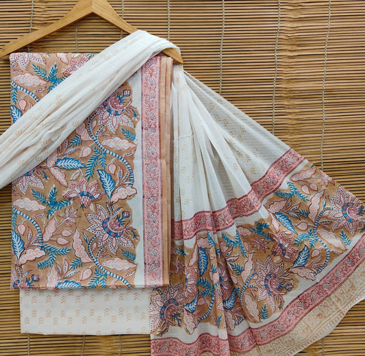 Exclusive Bagru Hand Block Printed Cotton Suit Material With Cotton Dupatta Style 34