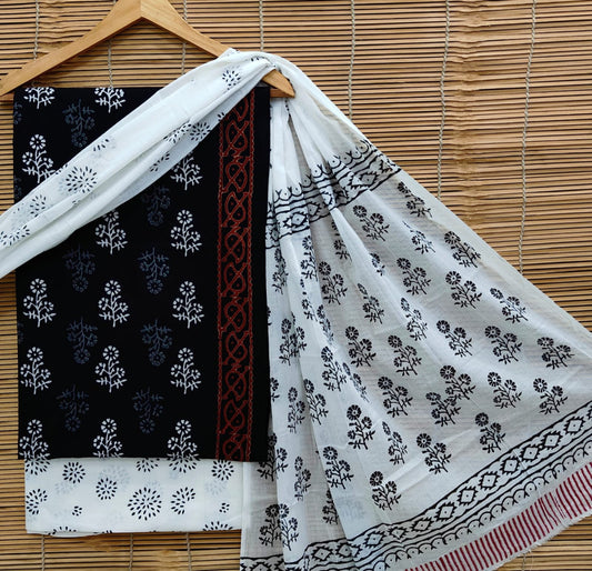 Exclusive Bagru Hand Block Printed Cotton Suit Material With Cotton Dupatta Style 36