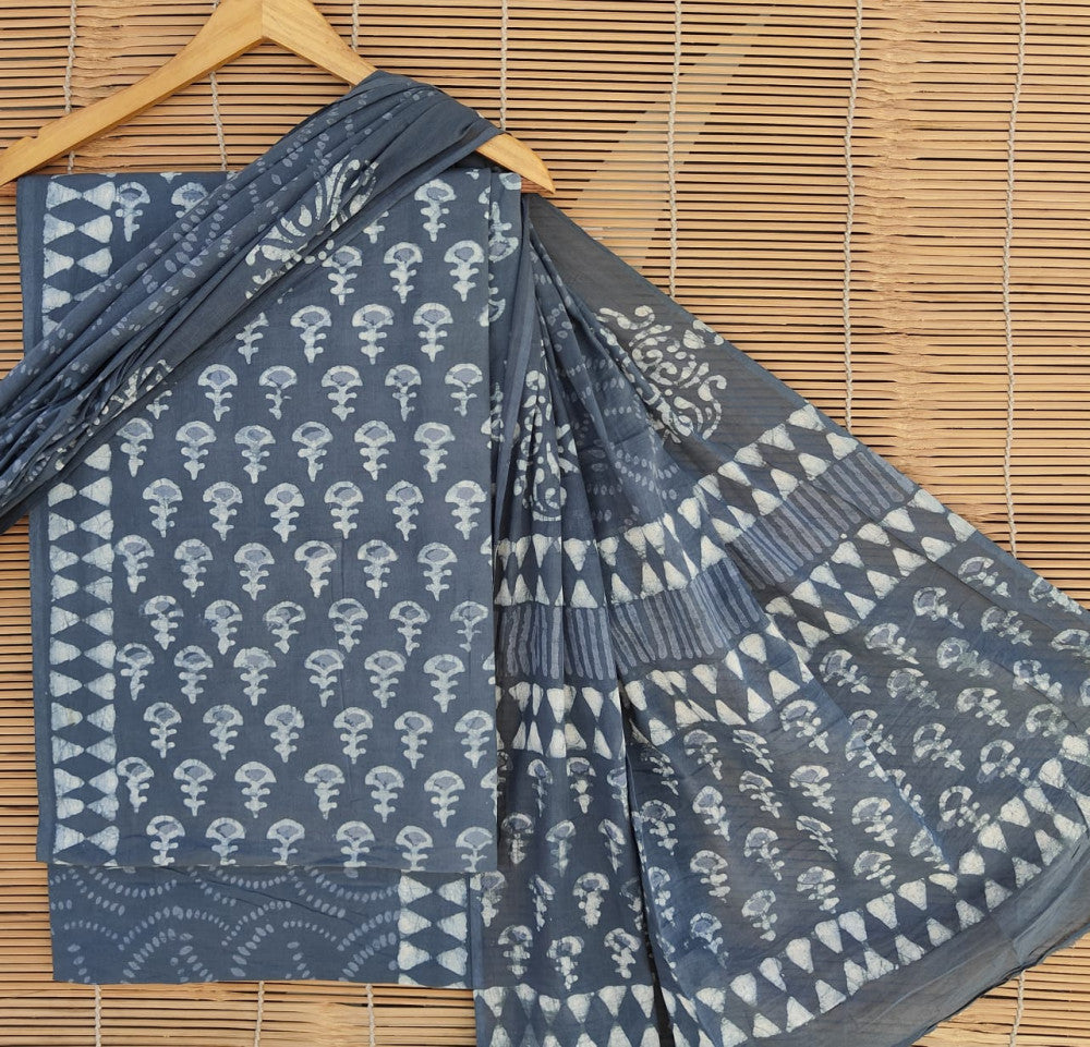 Exclusive Bagru Hand Block Printed Cotton Suit Material With Cotton Dupatta Style 39