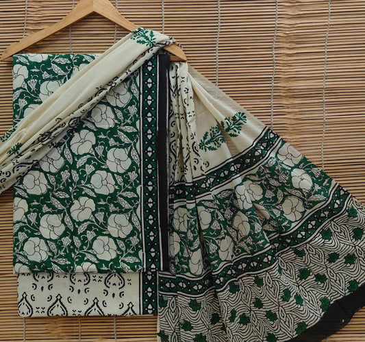 Exclusive Bagru Hand Block Printed Cotton Suit Material With Cotton Dupatta Style 60