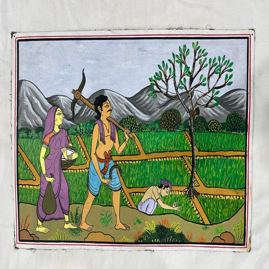 Farmers In The Field Patchithra (10x12inch)