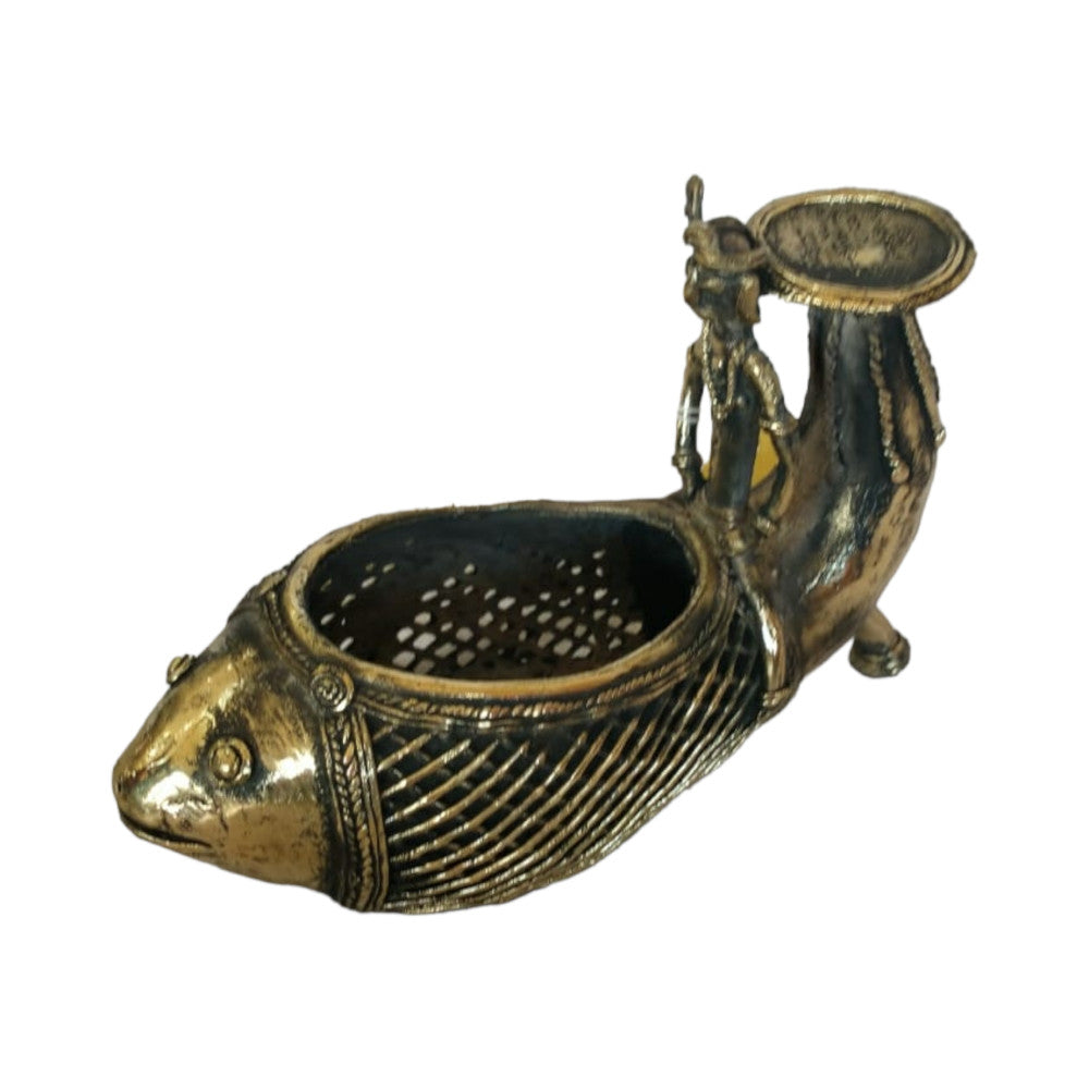 Fish Pen Stand Man sitting on the Fish