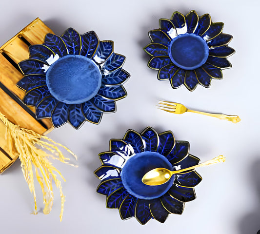 Flower Platter Blue 8