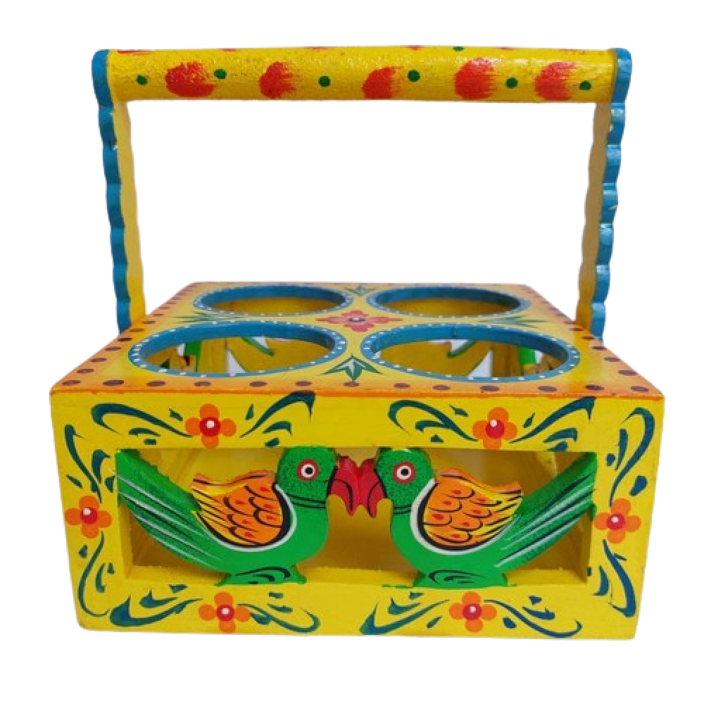 Four Glass Wood Stand