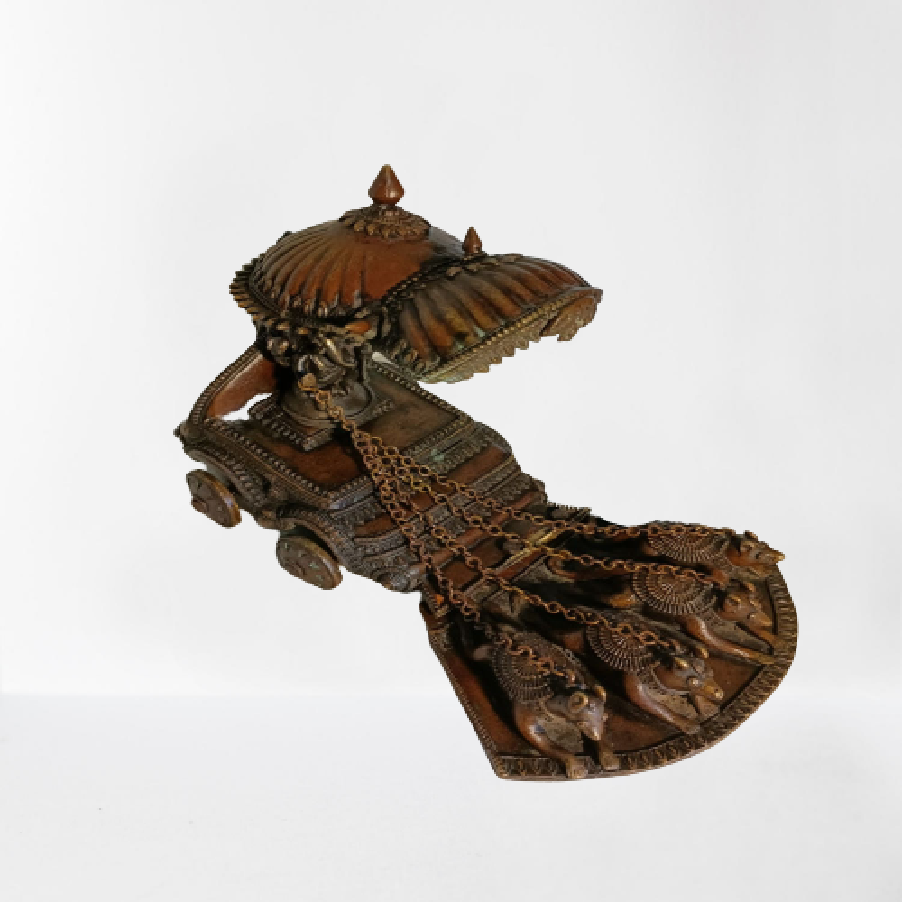 Ganapathi On Mooshak Rath Bell Metal & Brass Art