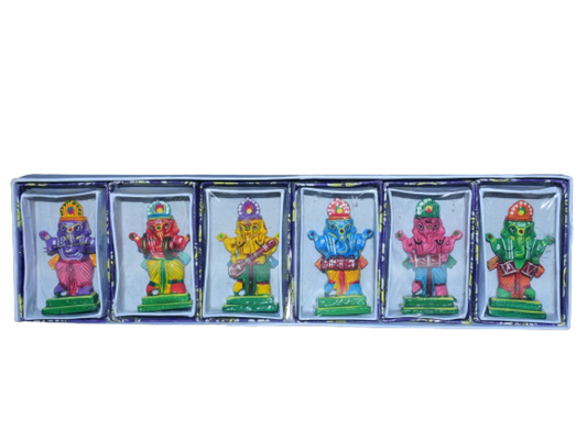 Ganesh Saj Stand Wooden Set of 6