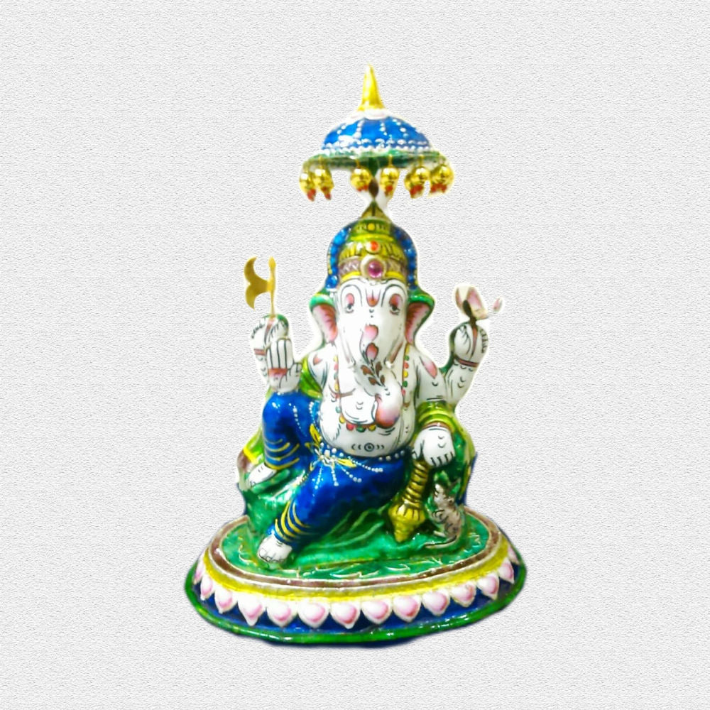 Ganeshji Aashirwaad Banaras Gulabi Meenakari Art