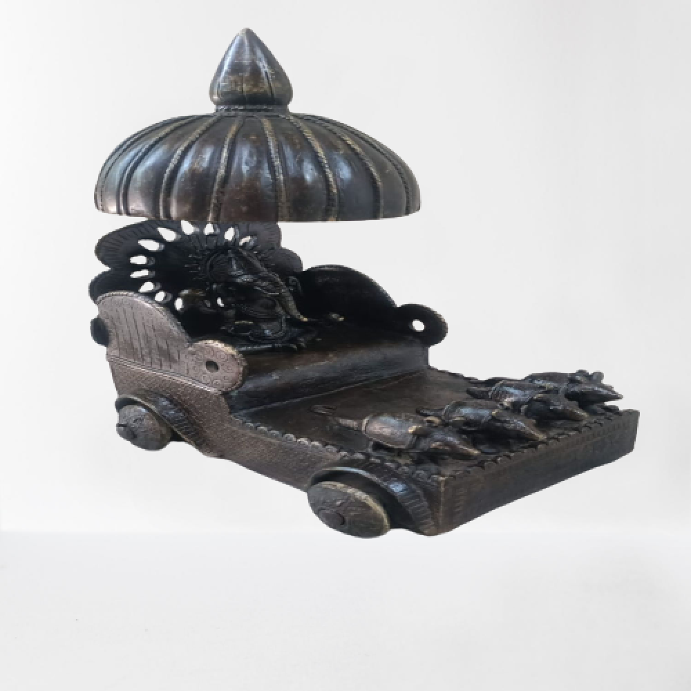 Ganeshji On Rath Bell Metal & Brass Art