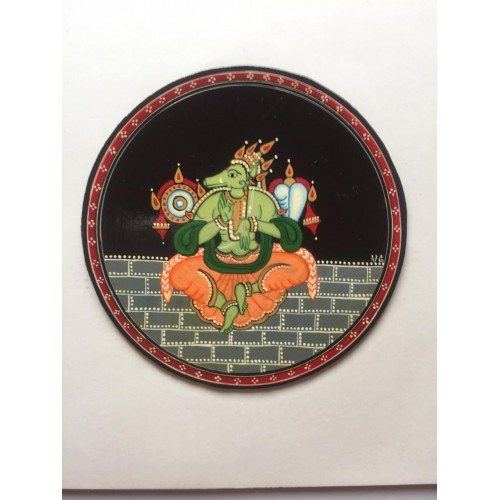 Traditional Handmade Mysore Dashavtar Ganjifa Card Design Of Mahesh Asur