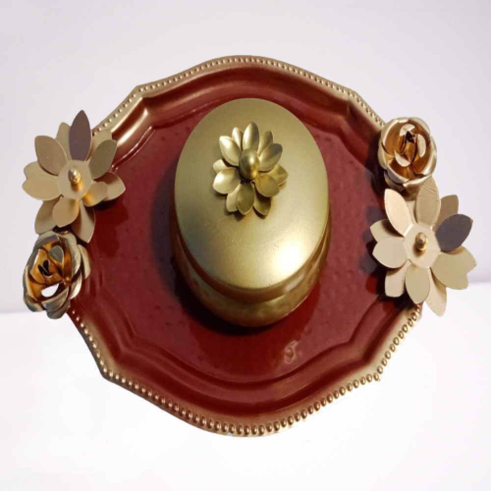 Golden & Brown Kumkum Tray