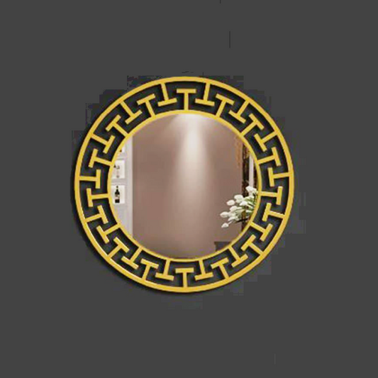 Golden Finish Vanity Round Mirror