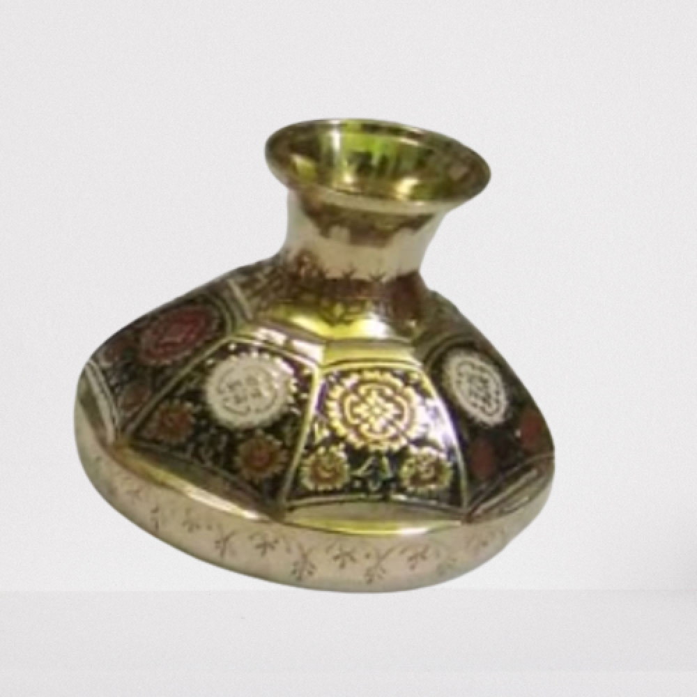 Golden Flower Vase Meena Work (4 Inch)