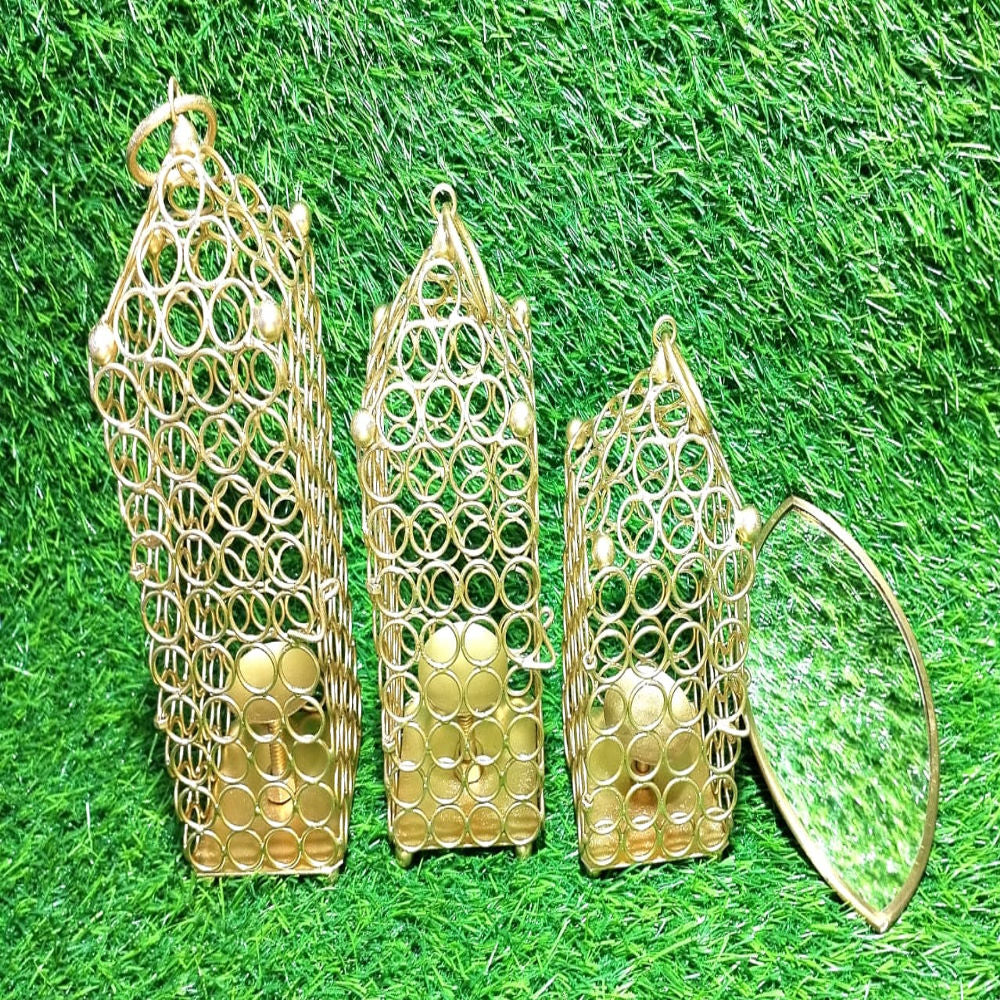 Golden Hanging Tealight Set of 3 Diyas