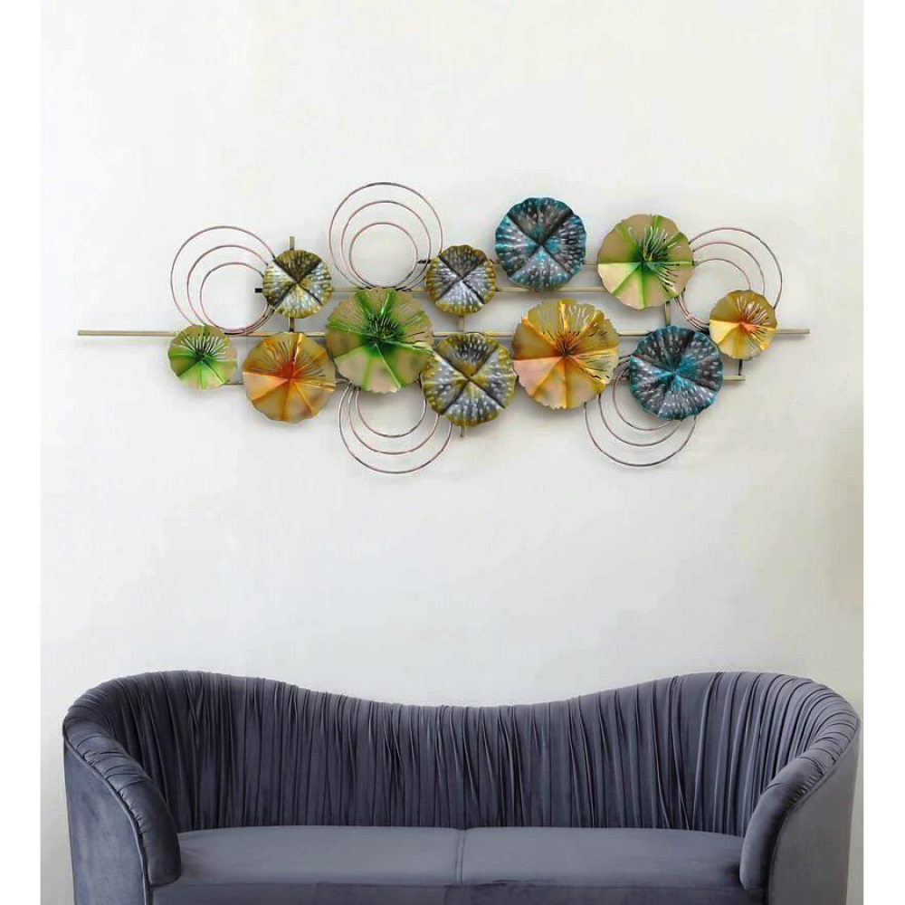 Golden Iron Bloom Metal Wall Décor