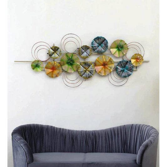 Golden Iron Bloom Metal Wall Décor