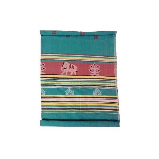 Green Extra Weft Handwoven Single Bed Cover