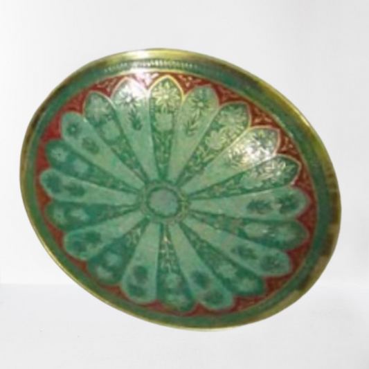 Green Meharab Brass Fruit Bowl (5 Inch)