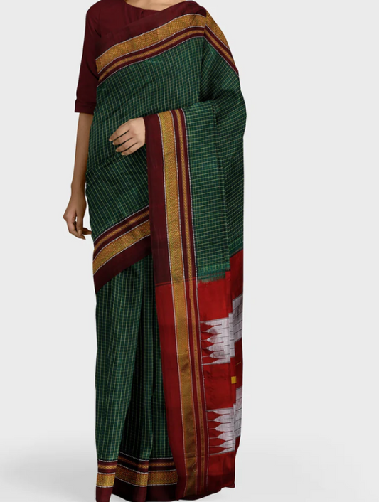 Green Strips Ilkal Saree