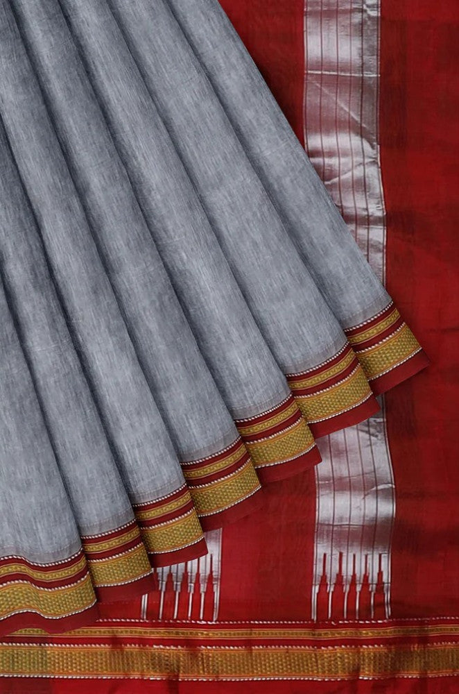 Grey Colour Ilkal Saree