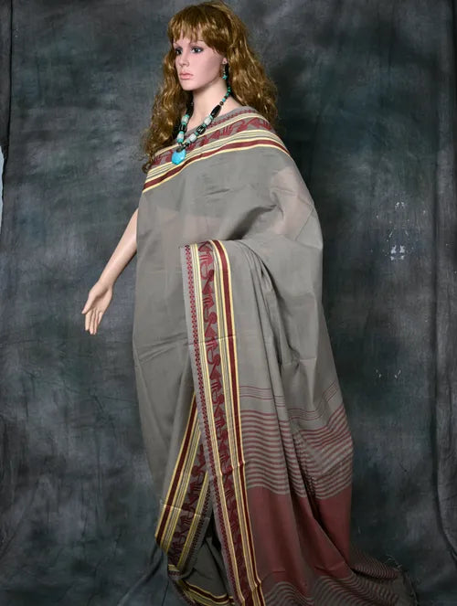 Grey Shantipur Saree