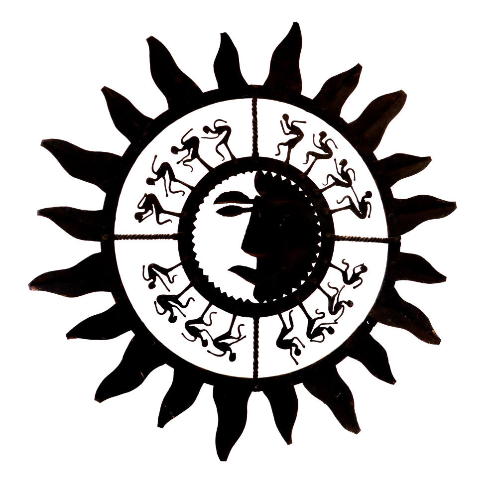 Half sun faced wall hanging