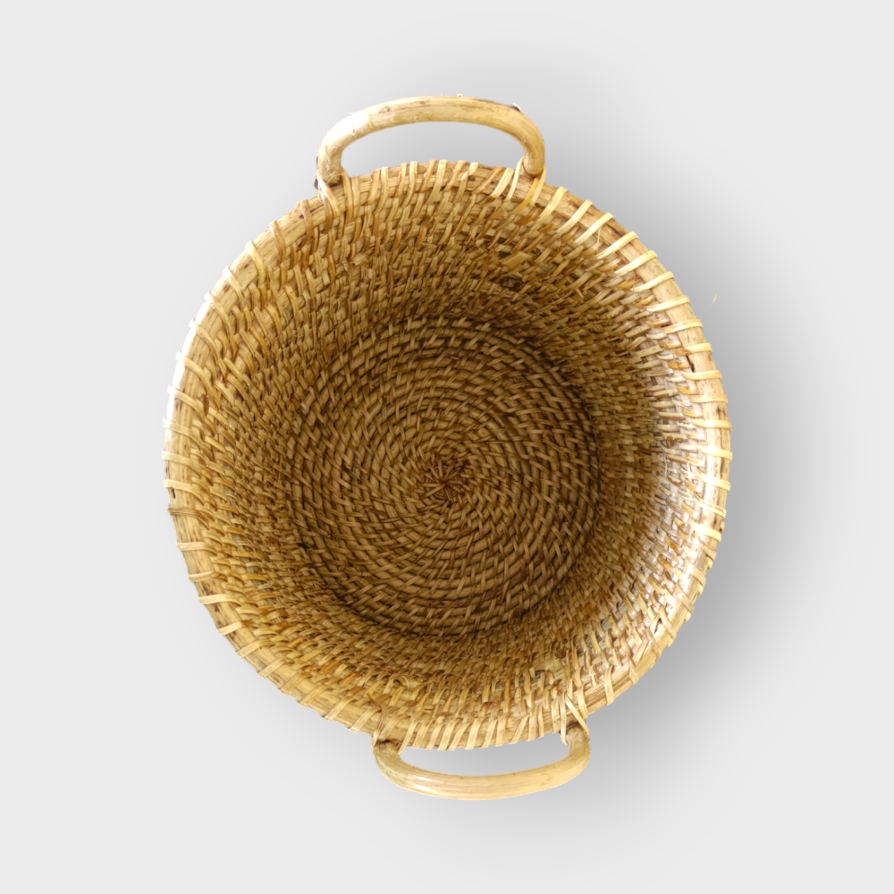 Hand Crafted Big round Basket with Lid