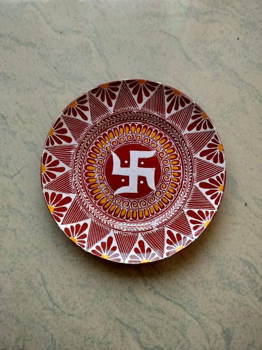 Hand Painted Aipan Art Small plate Style 4