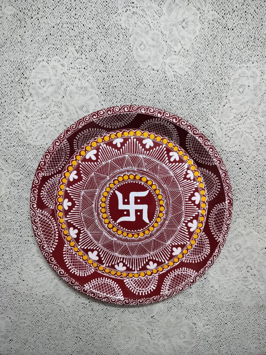 Hand Painted Aipan Art Small plate Style 5