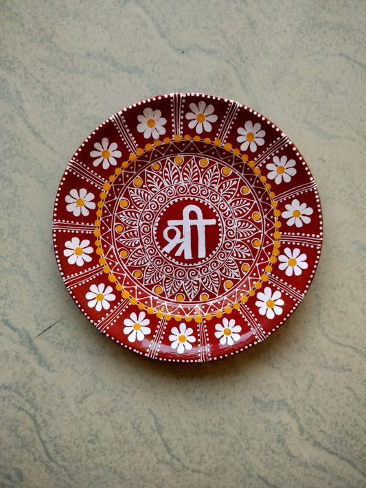 Hand Painted Aipan Art Small plate Style 8