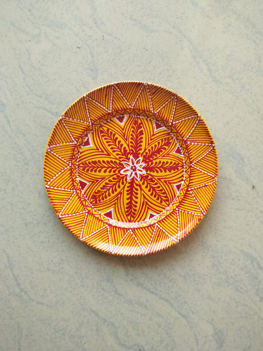 Hand Painted Aipan Art Small plate Style 9