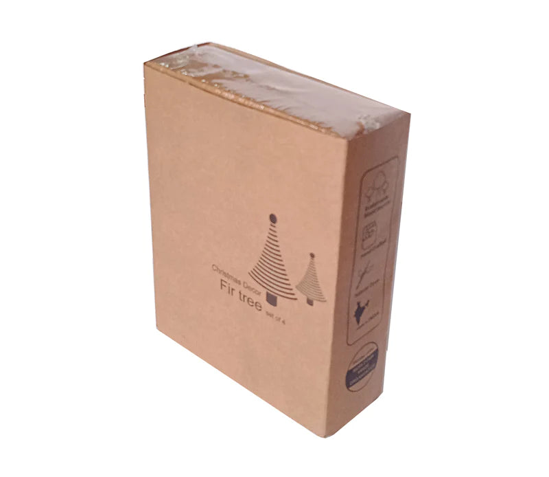 Handcrafted Wooden Christmas Decor - FIR Set of 4